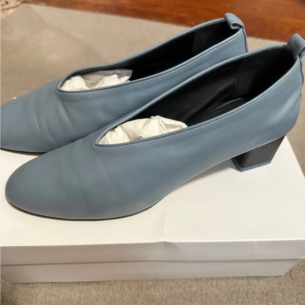 Gray Matters Mildred Blue Leather Pumps Size 41 US 11 Made in Italy